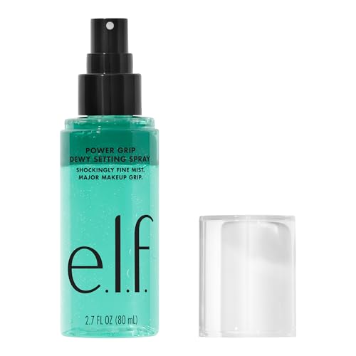 e.l.f. Power Grip Dewy Setting Spray – Bi-Phase Hydrating Mist with Aloe, Hyaluronic Acid & Squalane
