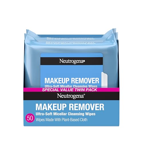 Neutrogena Hydro Boost Micellar Makeup Remover Wipes – Hyaluronic Acid, Removes Waterproof Mascara (25 Count)