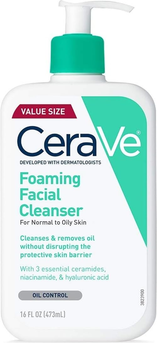 CeraVe Foaming Facial Cleanser, Face Wash for Oily Skin, 19oz