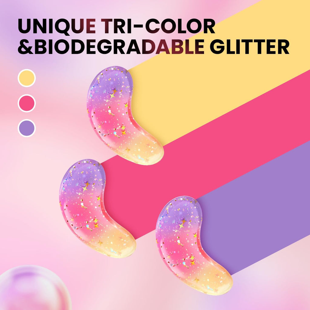 AILEORY Under Eye Patches – Tri-Color Glitter Gel Pads | Dark Circles, Puffiness & Wrinkles