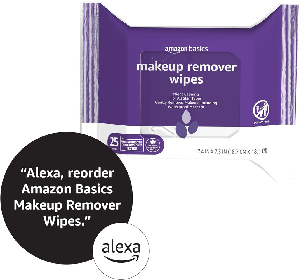 Makeup Remover Wipes – Gentle, Alcohol-Free & pH-Balanced | Removes Waterproof Mascara (25 Count)