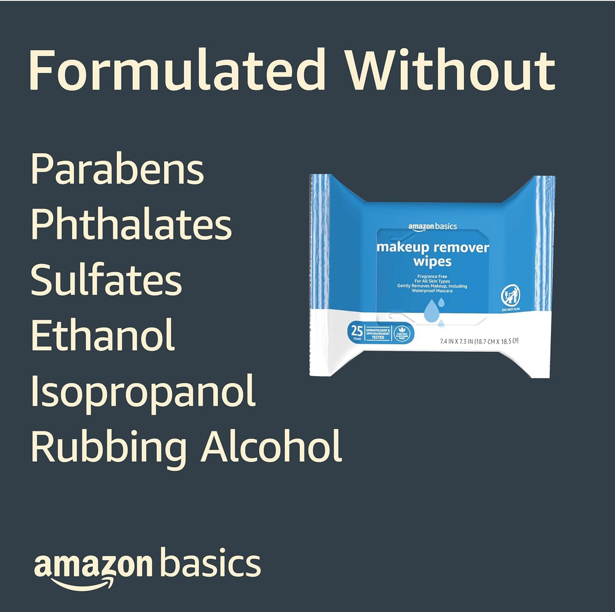 Makeup Remover Wipes – Gentle, Alcohol-Free & pH-Balanced | Removes Waterproof Mascara (25 Count)