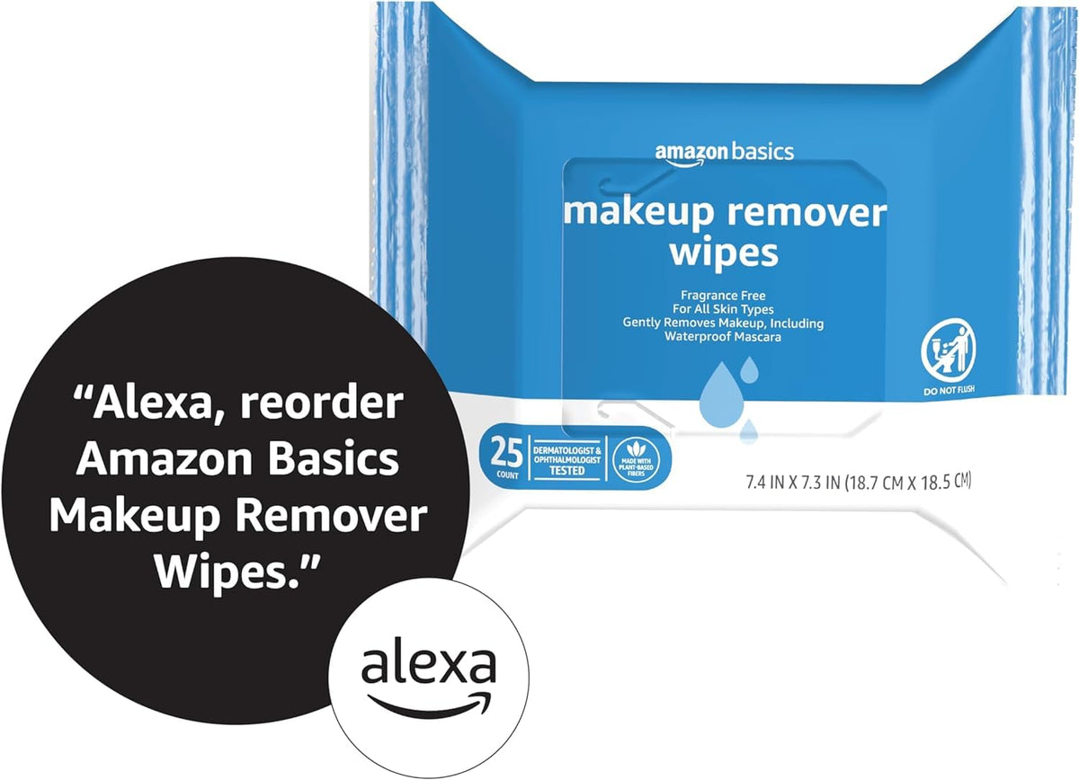 Makeup Remover Wipes – Gentle, Alcohol-Free & pH-Balanced | Removes Waterproof Mascara (25 Count)