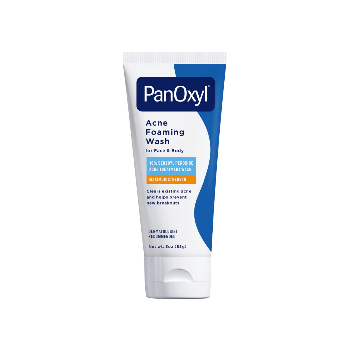 PanOxyl 10% Benzoyl Peroxide Acne Foaming Wash – Maximum Strength Face & Body Cleanser