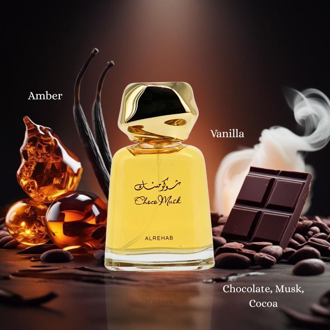 Al-Rehab Choco Musk Eau de Parfum – Warm Gourmand Women’s Fragrance with Chocolate, Vanilla & Musk (50ml)