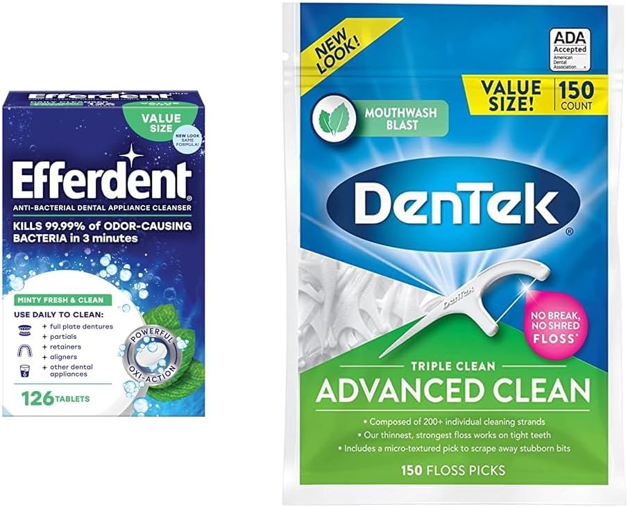 Efferdent Denture Cleaner Tablets, Minty Fresh & Clean, 126 Count