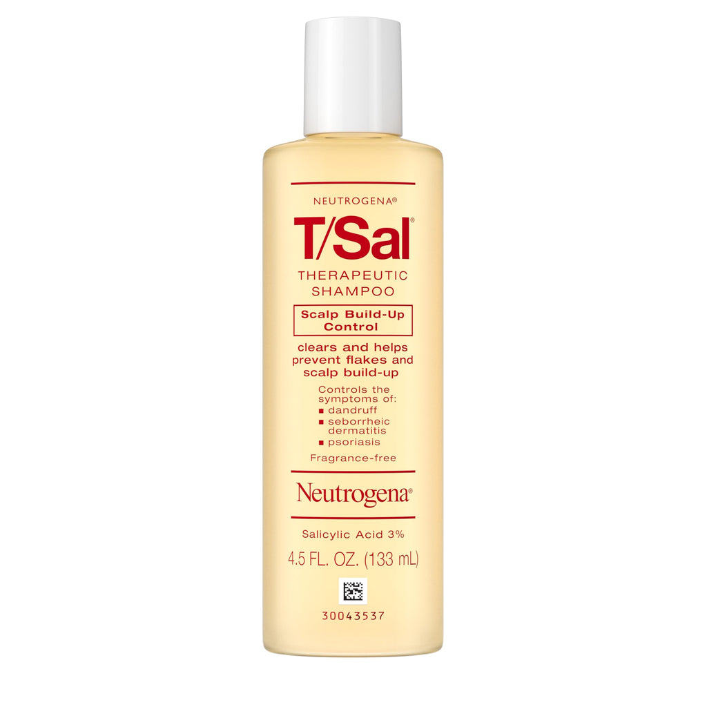 Neutrogena T/Sal Therapeutic Dandruff Shampoo – Maximum Strength 3% Salicylic Acid for Scalp Psoriasis & Dandruff (4.5 fl oz)