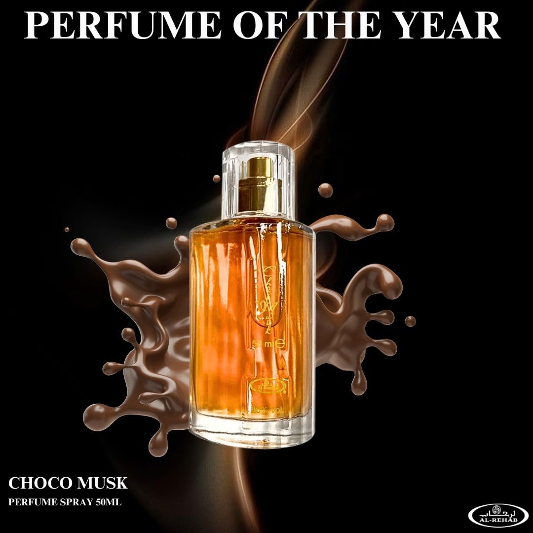 Al-Rehab Choco Musk Eau de Parfum – Warm Gourmand Women’s Fragrance with Chocolate, Vanilla & Musk (50ml)