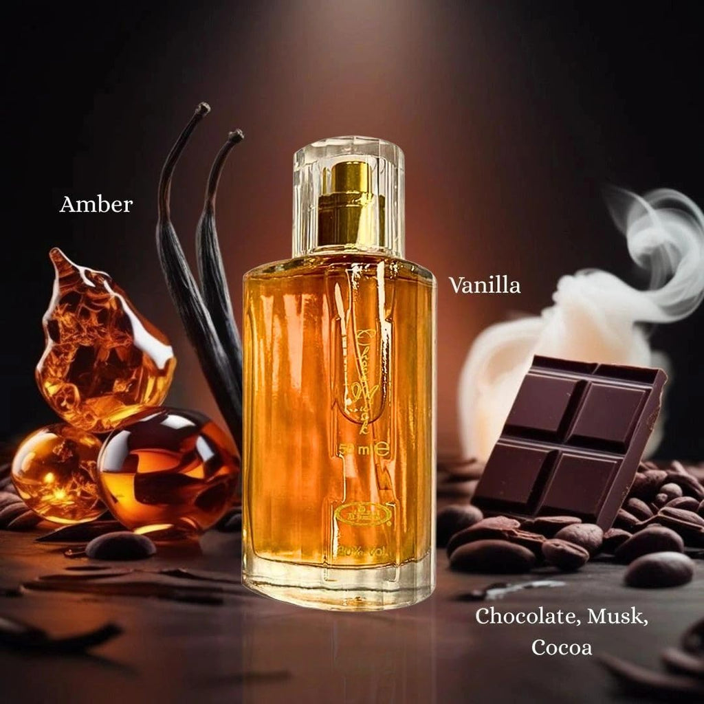 Al-Rehab Choco Musk Eau de Parfum – Warm Gourmand Women’s Fragrance with Chocolate, Vanilla & Musk (50ml)