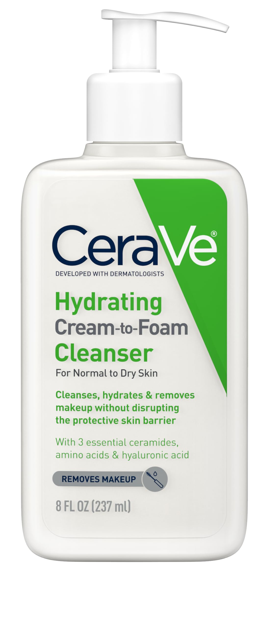 CeraVe Hydrating Cream To Foam Cleanser, Face Wash for Dry Skin, 19oz