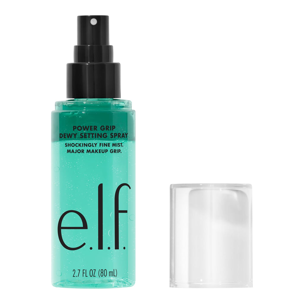 e.l.f. Power Grip Dewy Setting Spray – Bi-Phase Hydrating Mist with Aloe, Hyaluronic Acid & Squalane
