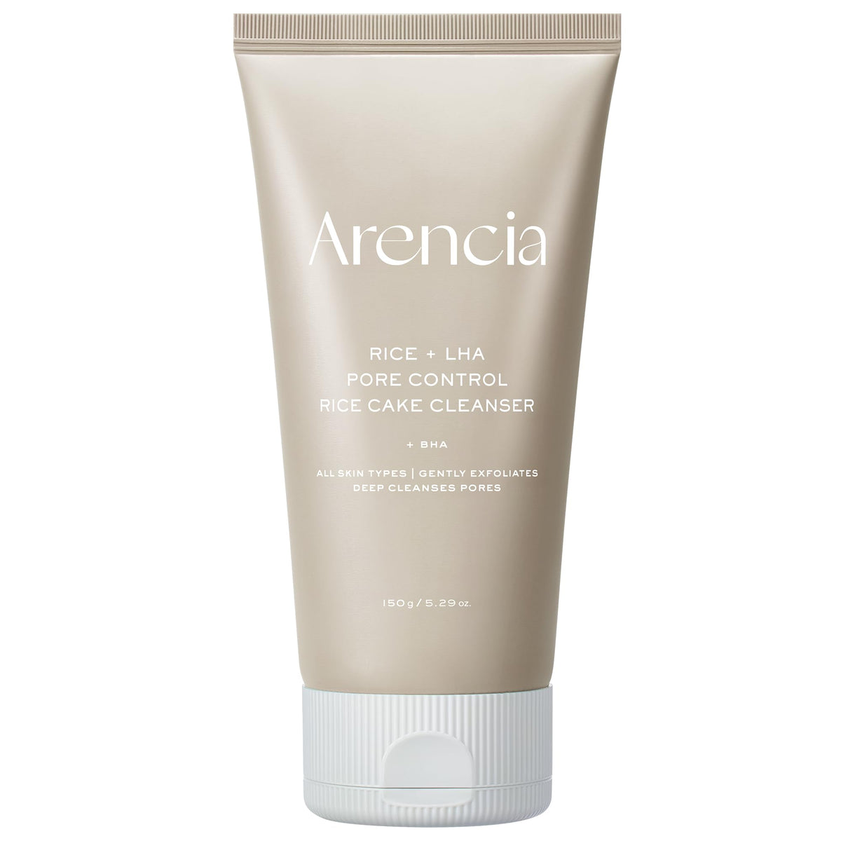 ARENCIA Salicylic Acid, Green Tea + LHA Deep Pore Rice Cake Cleanser – Deep Pore Cleansing for All Skin Types, Korean Face Wash, 150ml / 5.07 fl oz