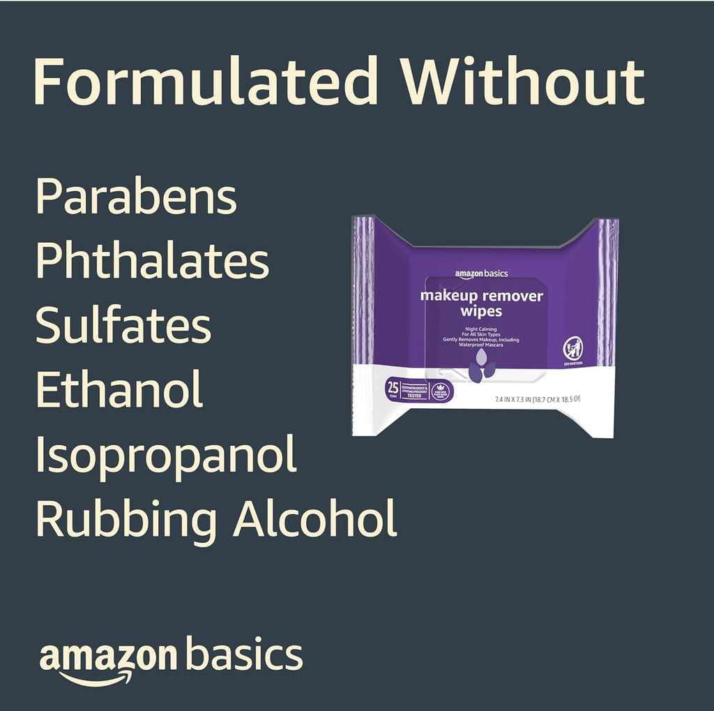 Makeup Remover Wipes – Gentle, Alcohol-Free & pH-Balanced | Removes Waterproof Mascara (25 Count)
