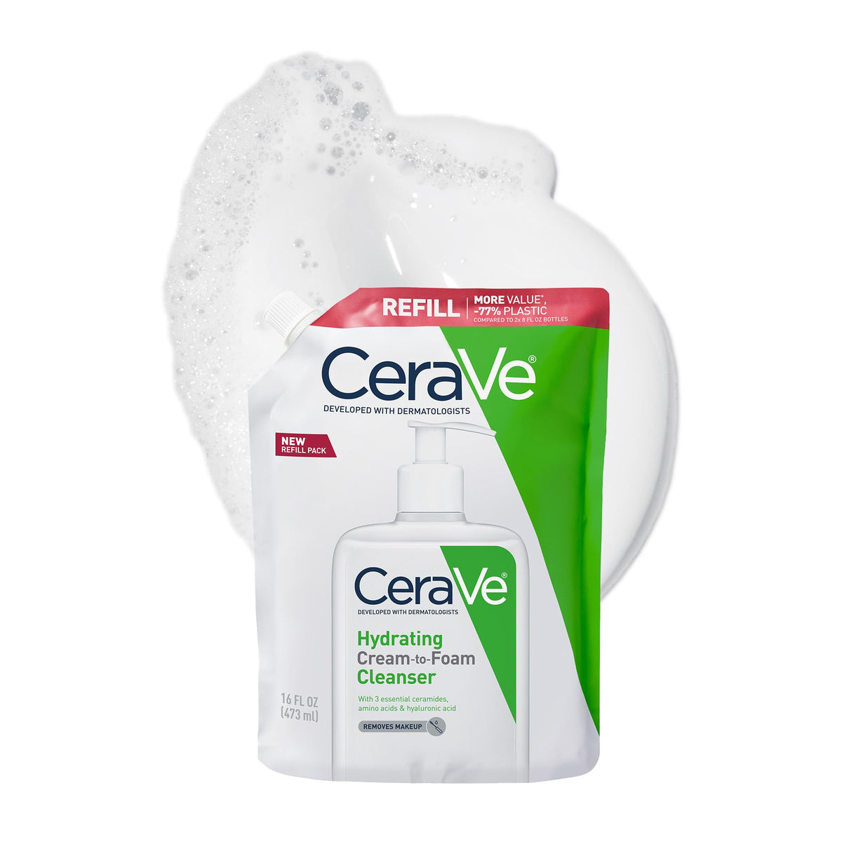 CeraVe Hydrating Cream To Foam Cleanser, Face Wash for Dry Skin, 19oz
