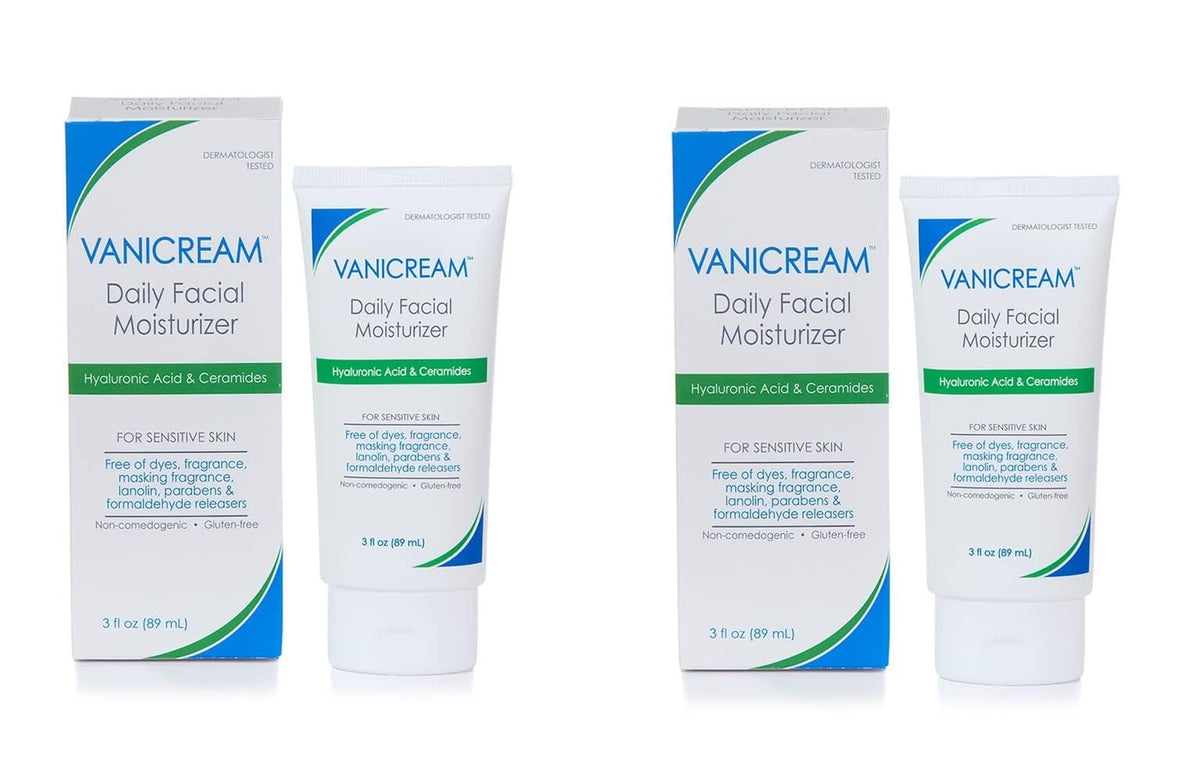 Vanicream Daily Facial Moisturizer – Lightweight & Non-Greasy with Hyaluronic Acid & Ceramides (3 Fl Oz)