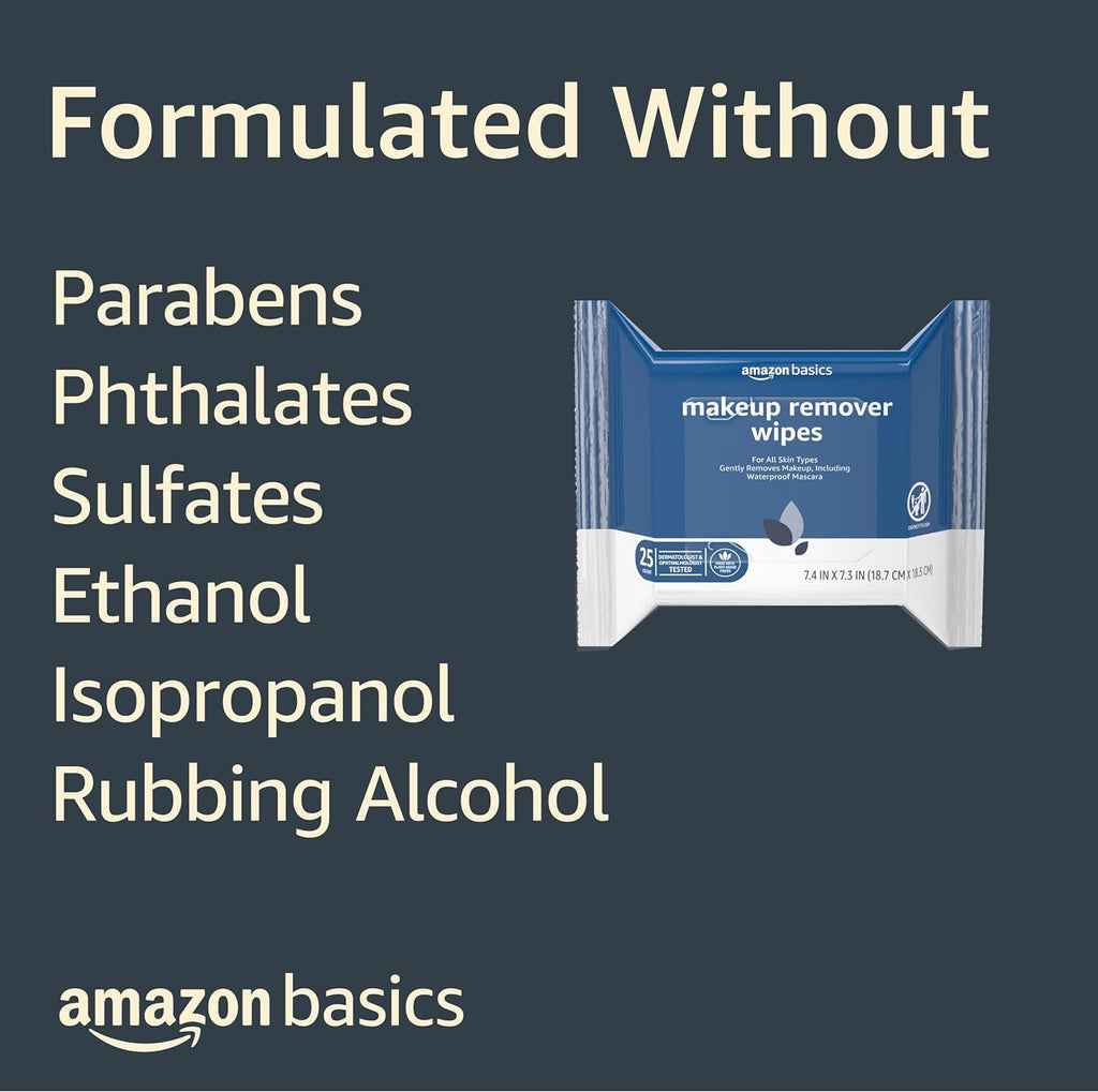 Makeup Remover Wipes – Gentle, Alcohol-Free & pH-Balanced | Removes Waterproof Mascara (25 Count)