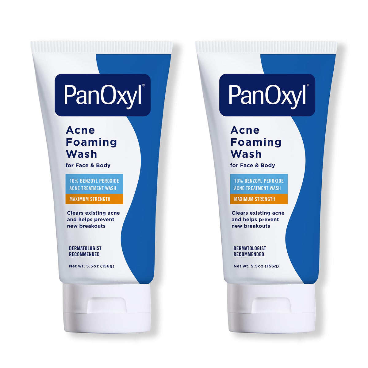 PanOxyl 10% Benzoyl Peroxide Acne Foaming Wash – Maximum Strength Face & Body Cleanser