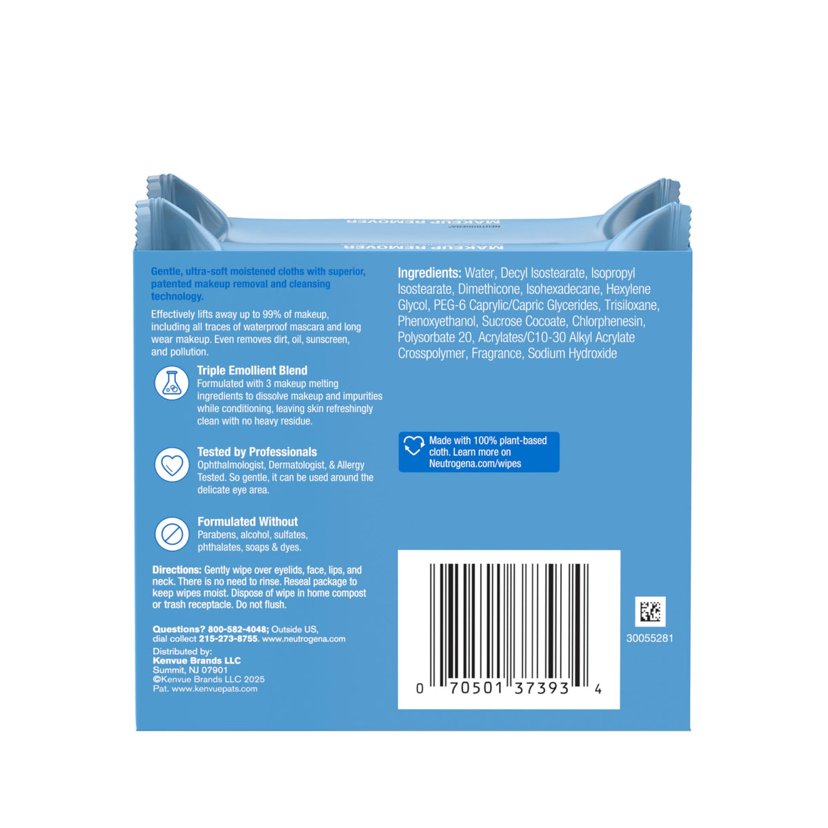 Neutrogena Hydro Boost Micellar Makeup Remover Wipes – Hyaluronic Acid, Removes Waterproof Mascara (25 Count)