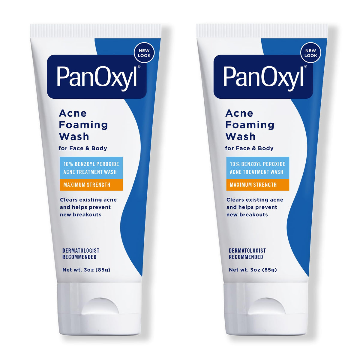 PanOxyl 10% Benzoyl Peroxide Acne Foaming Wash – Maximum Strength Face & Body Cleanser