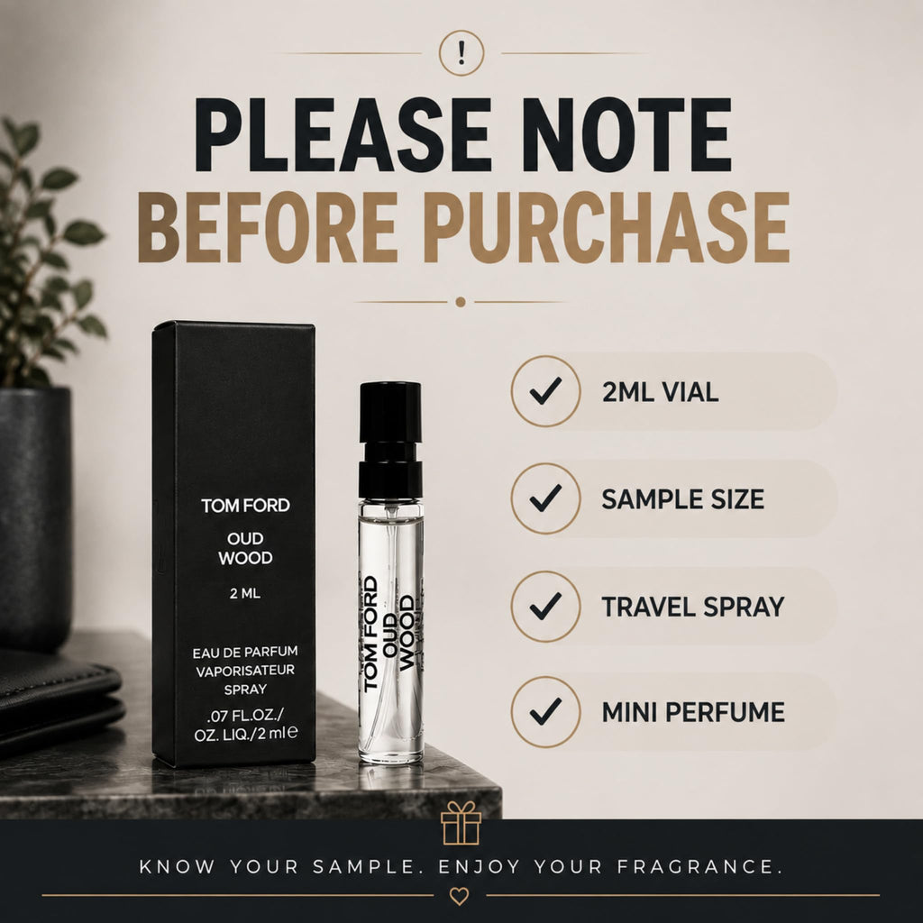 Tom Ford Oud Wood Eau de Parfum – Travel Size Sample Vial | Woody Amber Luxury Fragrance (0.06 oz / 2ml)