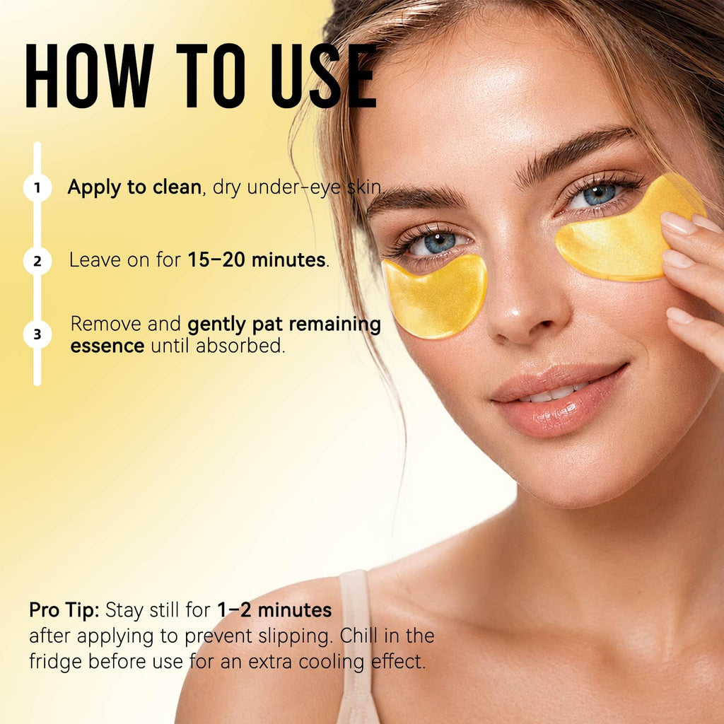 AILEORY Under Eye Patches – Tri-Color Glitter Gel Pads | Dark Circles, Puffiness & Wrinkles