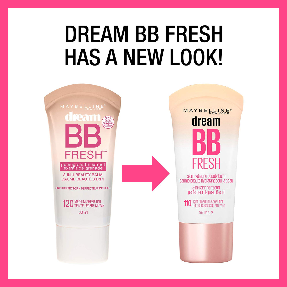 Maybelline Dream Fresh Skin Hydrating BB cream, 8-in-1 Skin Perfecting Beauty Balm with Broad Spectrum SPF 30, Sheer Tint Coverage, Oil-Free, Light/Medium, 1 Fl Oz