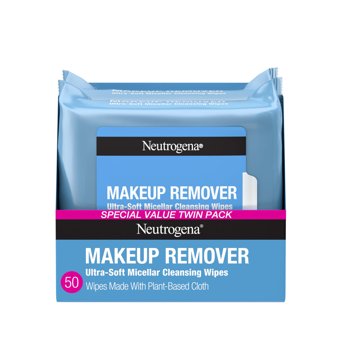 Neutrogena Hydro Boost Micellar Makeup Remover Wipes – Hyaluronic Acid, Removes Waterproof Mascara (25 Count)