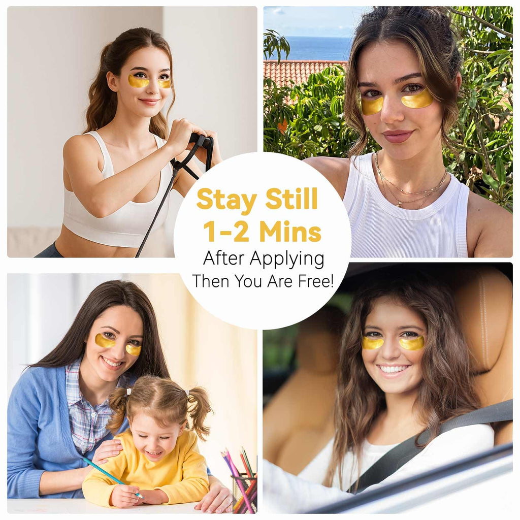 AILEORY Under Eye Patches – Tri-Color Glitter Gel Pads | Dark Circles, Puffiness & Wrinkles