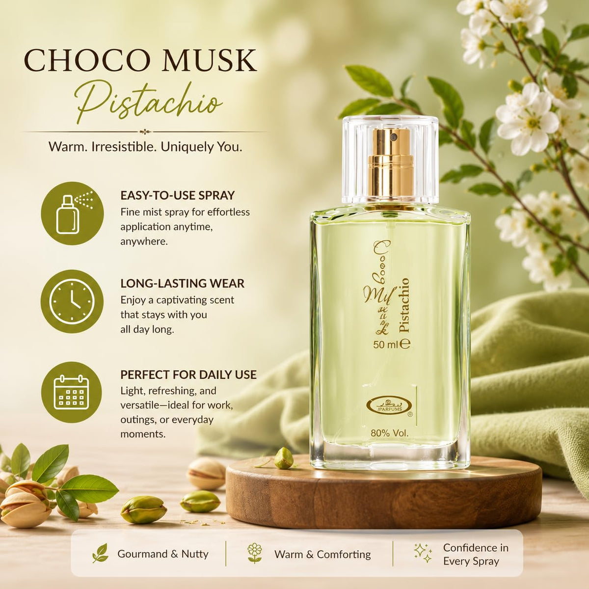 Al-Rehab Choco Musk Eau de Parfum – Warm Gourmand Women’s Fragrance with Chocolate, Vanilla & Musk (50ml)