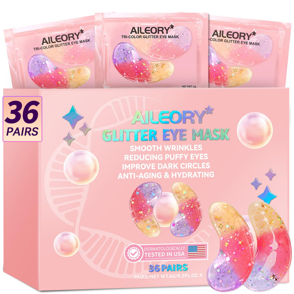 AILEORY Tri-Color Glitter under eye patches 36 Pairs