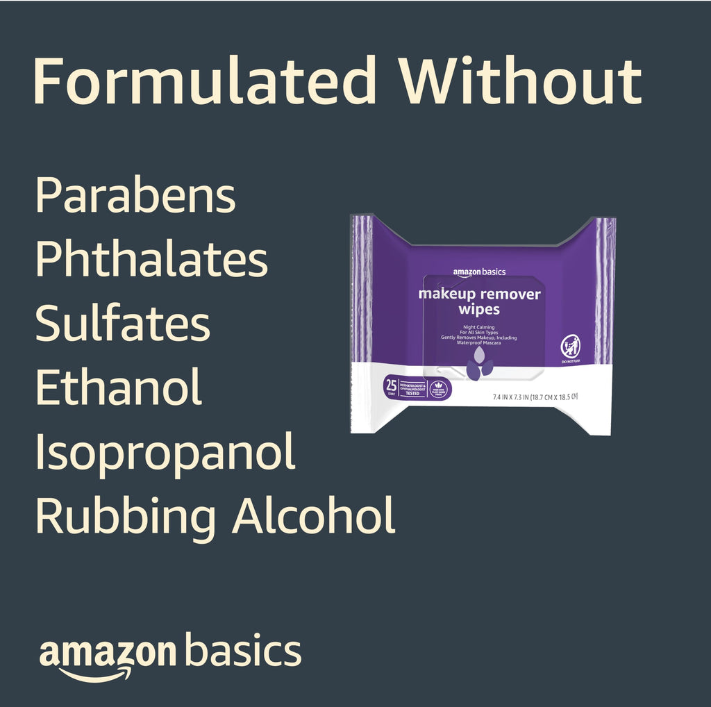 Makeup Remover Wipes – Gentle, Alcohol-Free & pH-Balanced | Removes Waterproof Mascara (25 Count)
