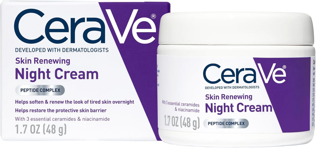 CeraVe Night Cream, Face Moisturizer, Skin Care for Dry Skin, 1.7oz
