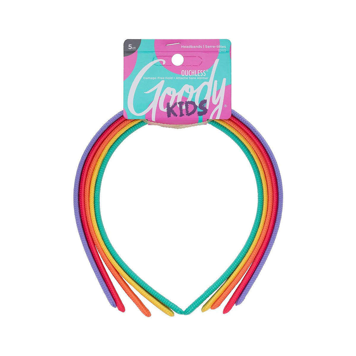 Goody Kids Ouchless Classic Headbands, Assorted Colors, 5 Count