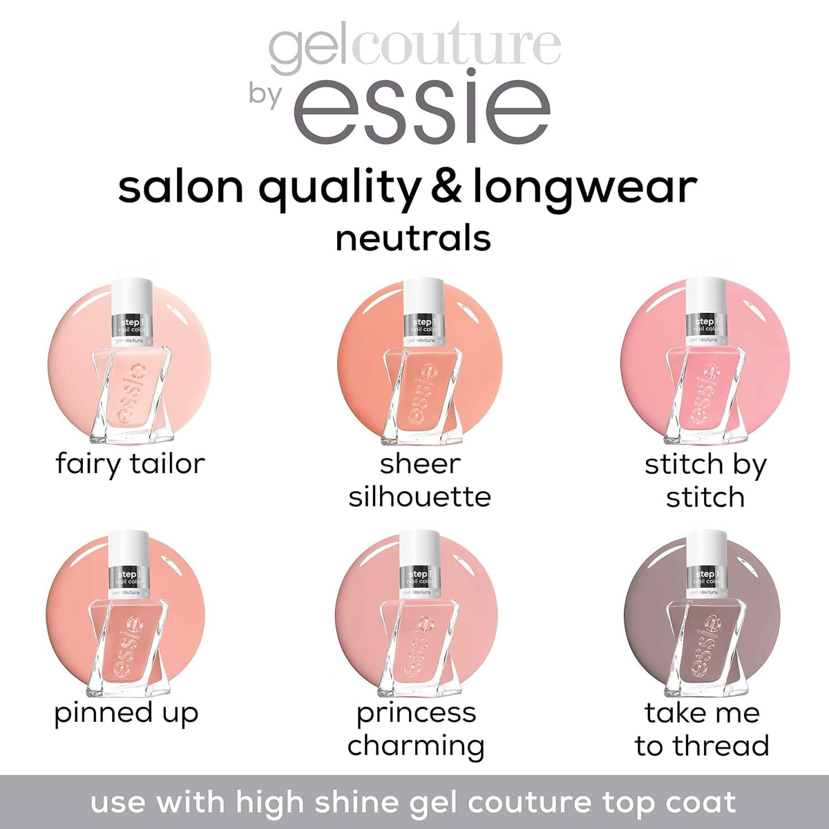 Essie Gel Couture Long-Lasting Nail Polish, 8-Free Vegan, 0.46 fl oz