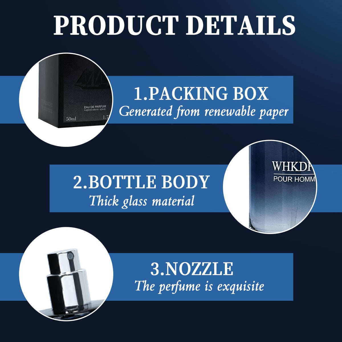 WHKDFV Eau de Toilette Pheromone Cologne for Men, 1.7 Ounce
