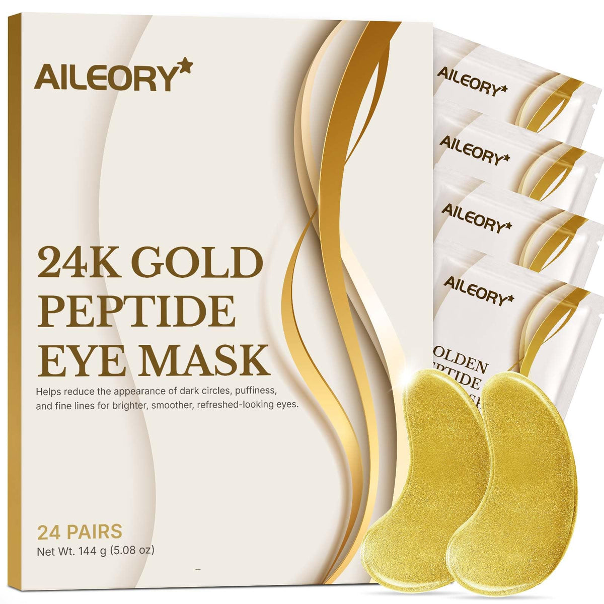 AILEORY Under Eye Patches – Tri-Color Glitter Gel Pads | Dark Circles, Puffiness & Wrinkles