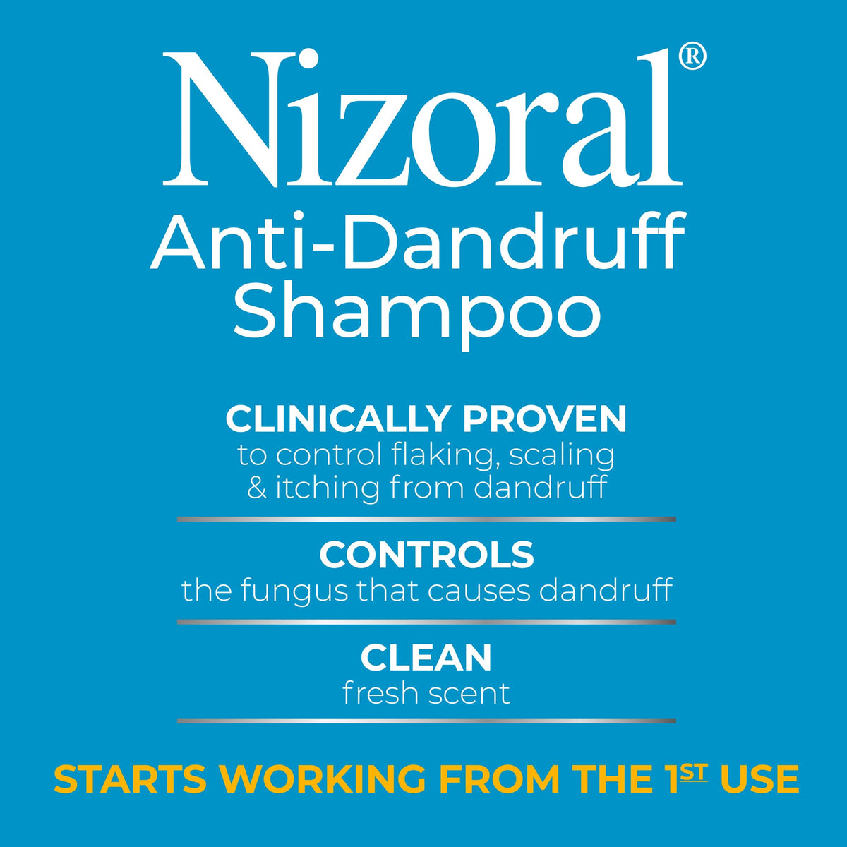 Nizoral Anti-Dandruff Shampoo – 1% Ketoconazole, 10x More Effective Scalp Fungus Control (7 fl oz)