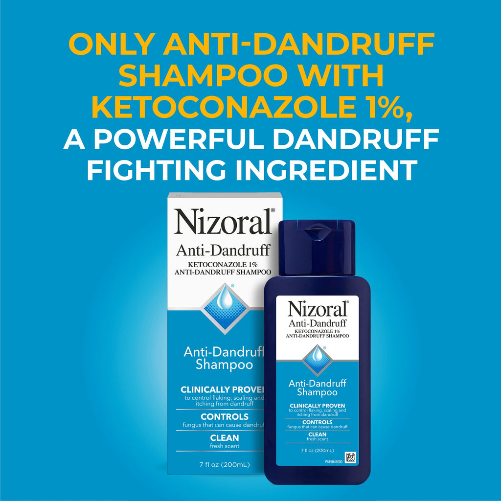 Nizoral Anti-Dandruff Shampoo – 1% Ketoconazole, 10x More Effective Scalp Fungus Control (7 fl oz)