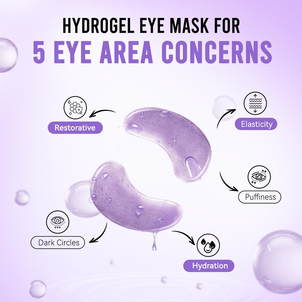 AILEORY Under Eye Patches – Tri-Color Glitter Gel Pads | Dark Circles, Puffiness & Wrinkles