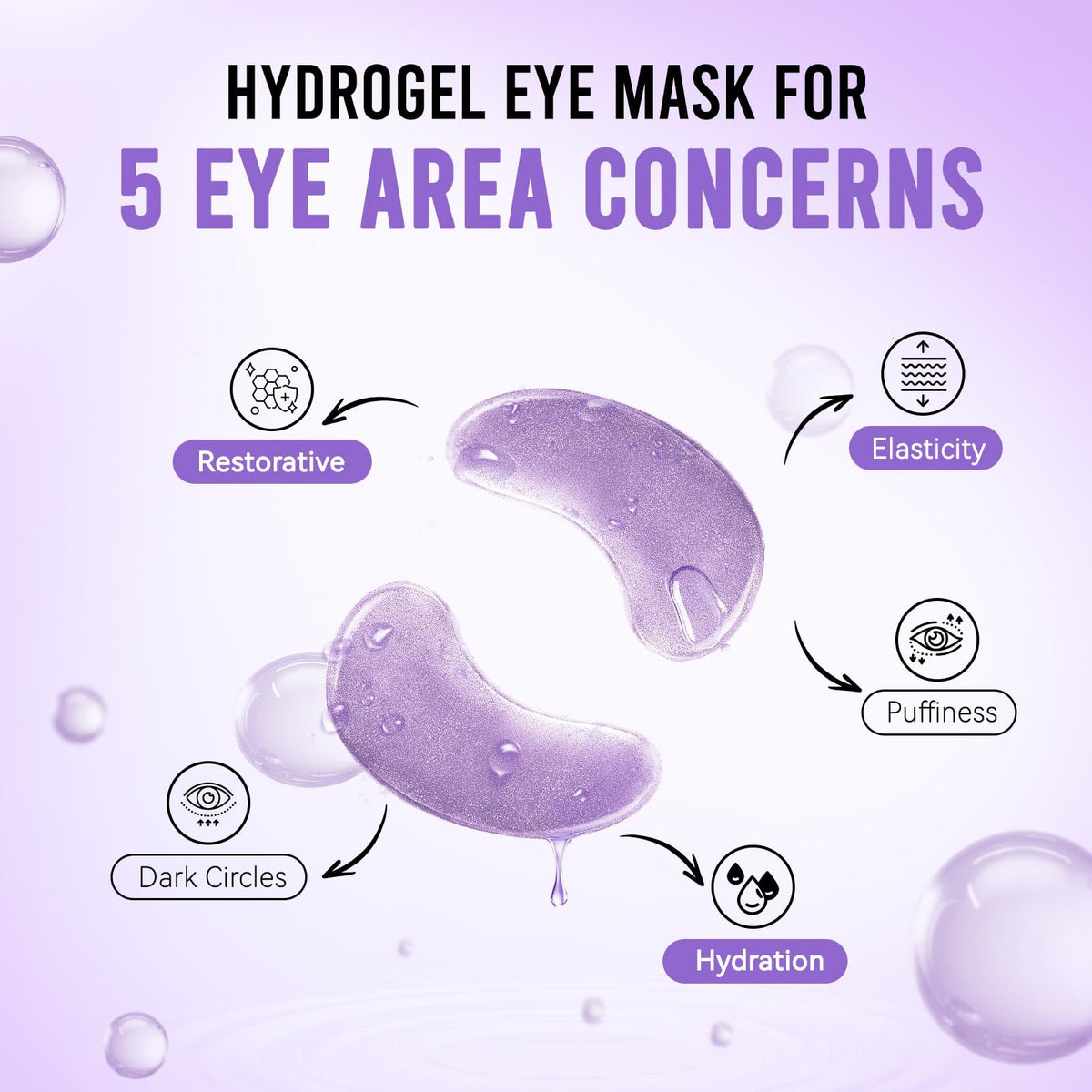 AILEORY Under Eye Patches – Tri-Color Glitter Gel Pads | Dark Circles, Puffiness & Wrinkles