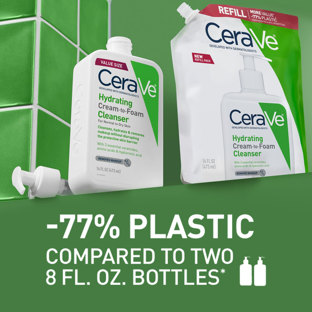 CeraVe Hydrating Cream To Foam Cleanser, Face Wash for Dry Skin, 19oz
