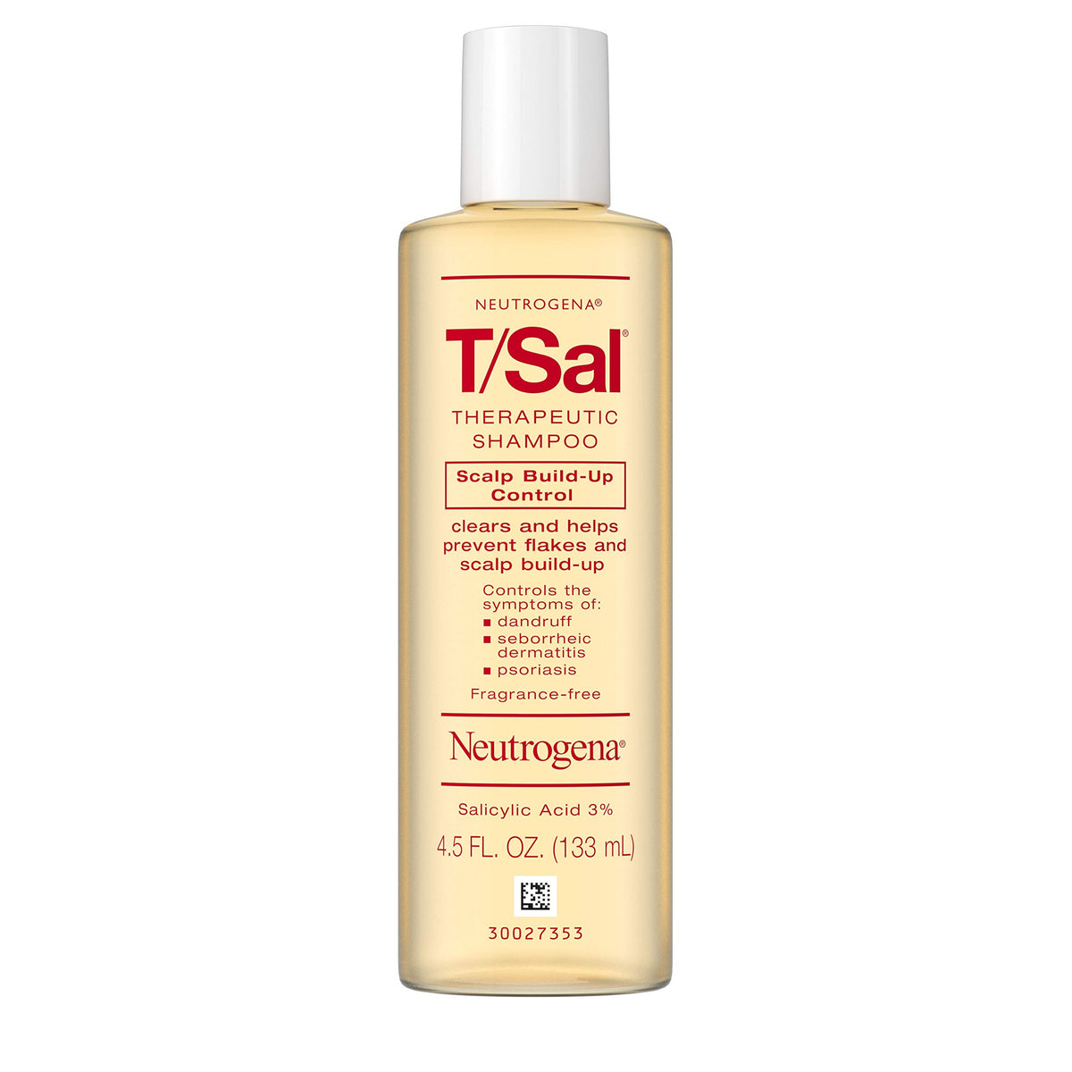 Neutrogena T/Sal Therapeutic Dandruff Shampoo – Maximum Strength 3% Salicylic Acid for Scalp Psoriasis & Dandruff (4.5 fl oz)
