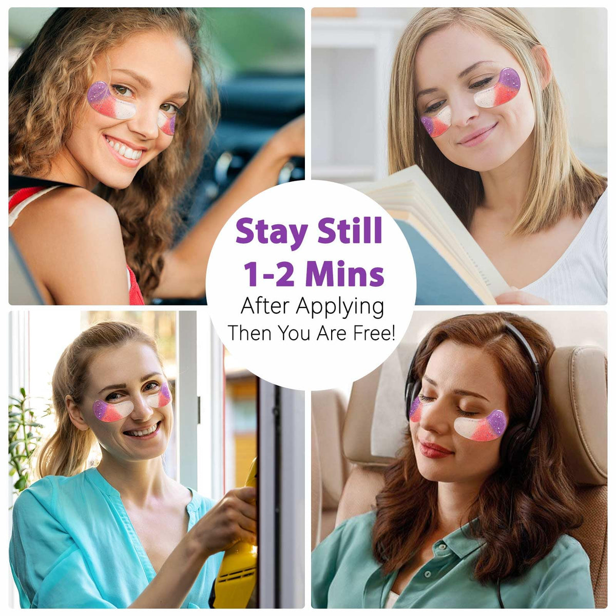 AILEORY Under Eye Patches – Tri-Color Glitter Gel Pads | Dark Circles, Puffiness & Wrinkles