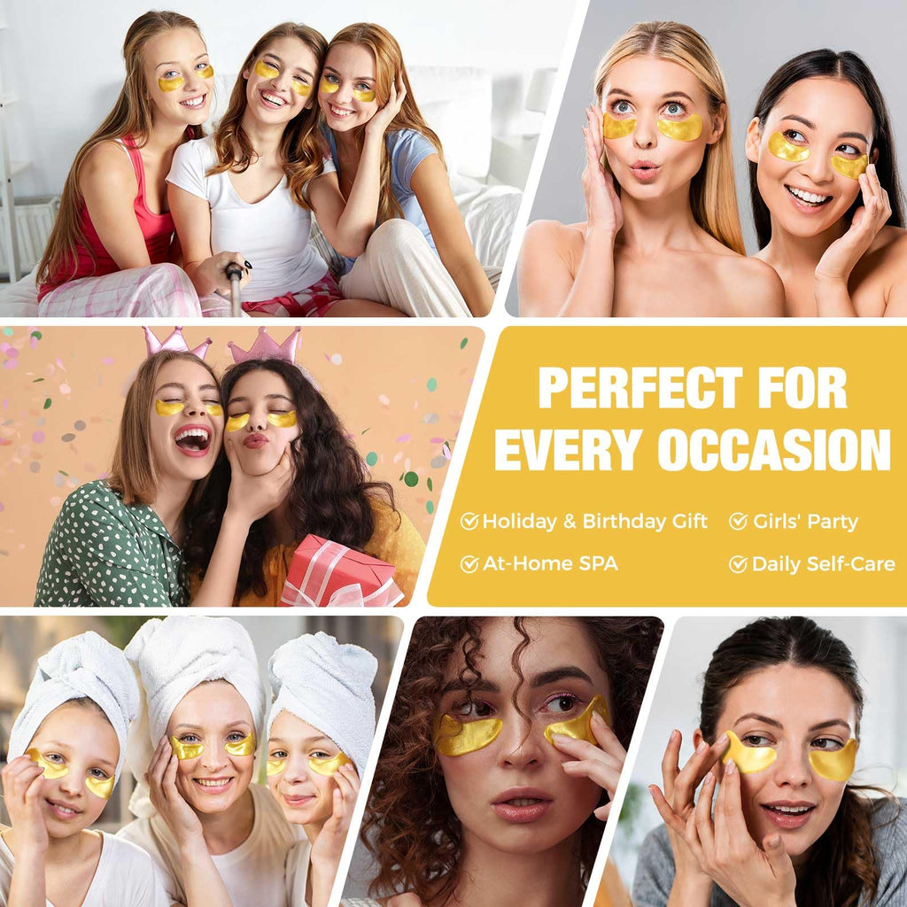 AILEORY Under Eye Patches – Tri-Color Glitter Gel Pads | Dark Circles, Puffiness & Wrinkles