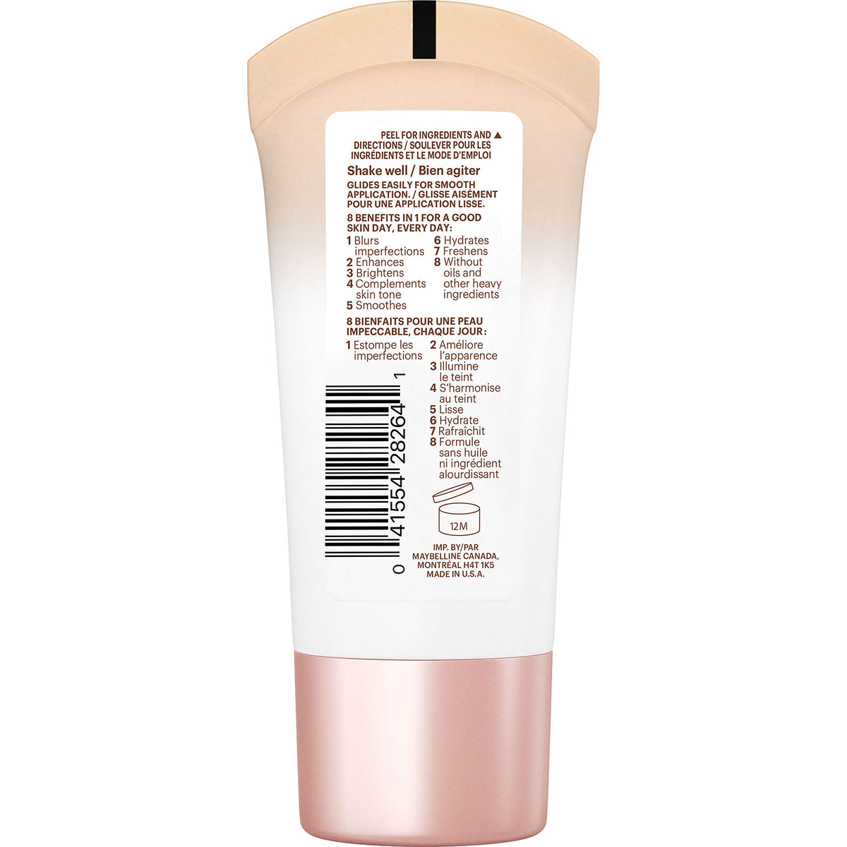 Maybelline Dream Fresh Skin Hydrating BB cream, 8-in-1 Skin Perfecting Beauty Balm with Broad Spectrum SPF 30, Sheer Tint Coverage, Oil-Free, Light/Medium, 1 Fl Oz
