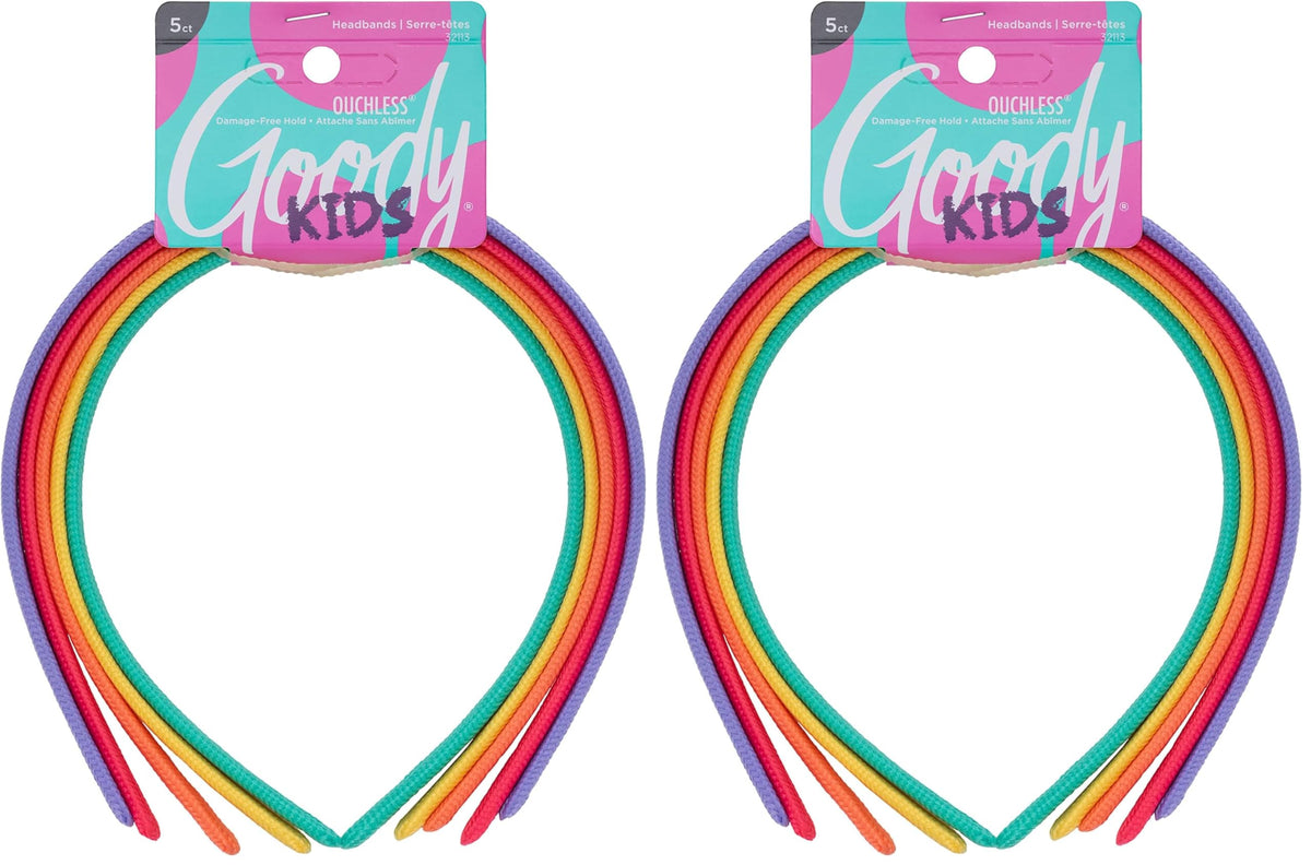 Goody Kids Ouchless Classic Headbands, Assorted Colors, 5 Count