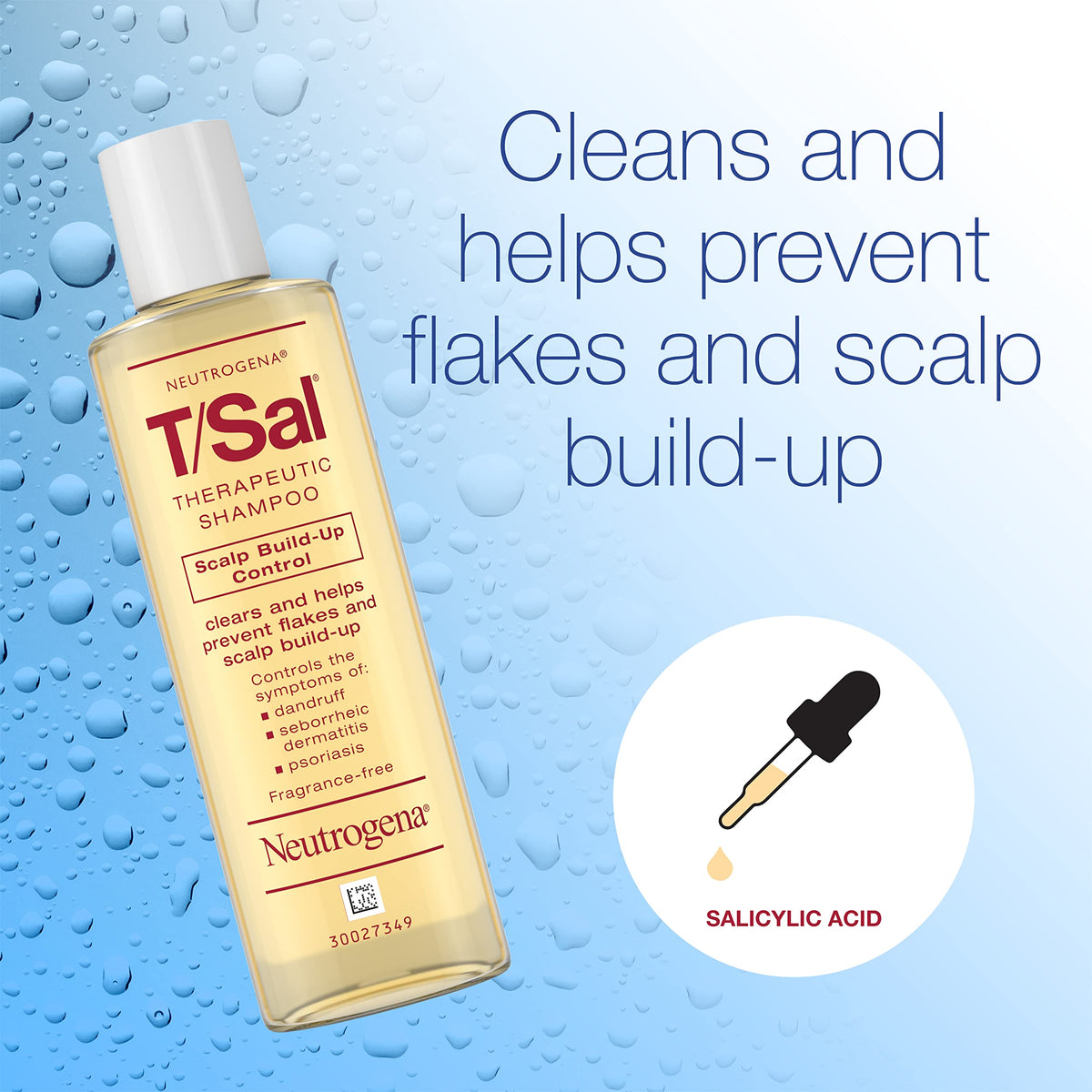 Neutrogena T/Sal Therapeutic Dandruff Shampoo – Maximum Strength 3% Salicylic Acid for Scalp Psoriasis & Dandruff (4.5 fl oz)