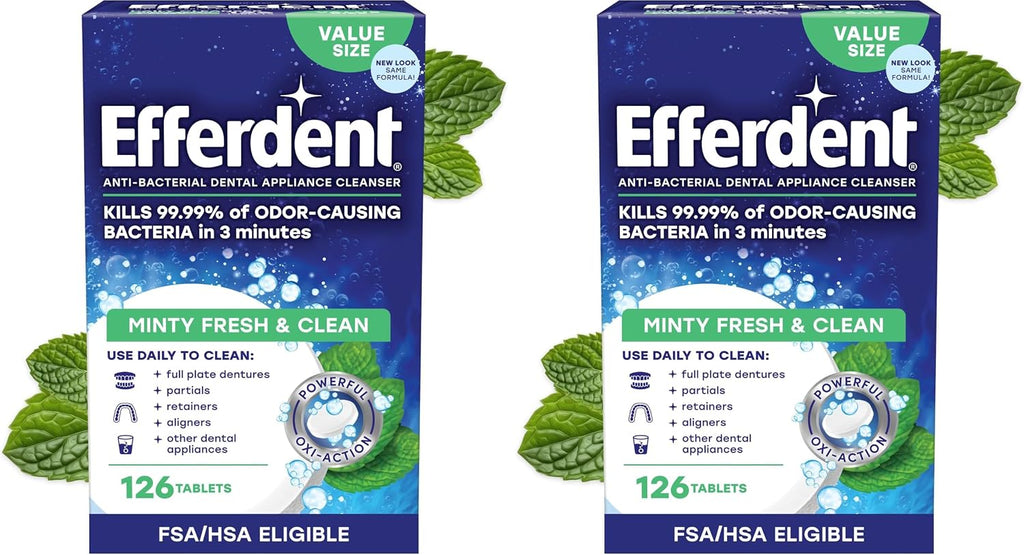 Efferdent Denture Cleaner Tablets 126 count pack of 2
