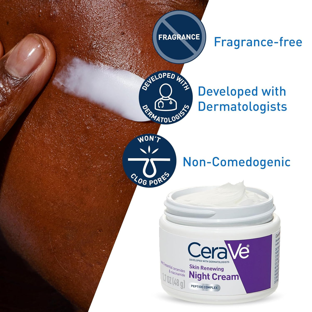 CeraVe Night Cream, Face Moisturizer, Skin Care for Dry Skin, 1.7oz