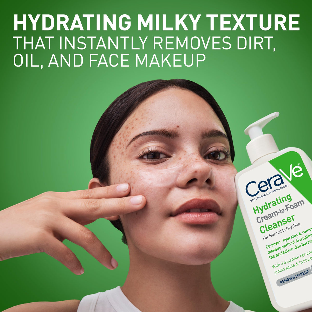 CeraVe Hydrating Cream To Foam Cleanser, Face Wash for Dry Skin, 19oz